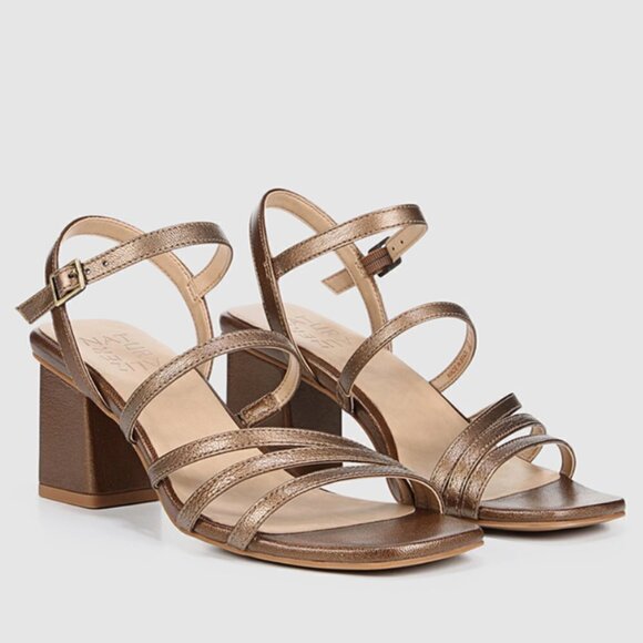 Naturalizer NIKO Solid Strappy Block Heel Sandals - Picture 1 of 11